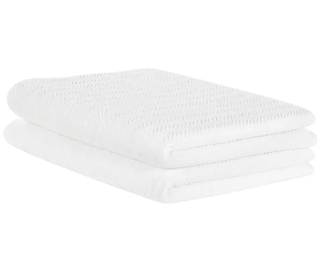 Bambú Ecológico Suave Conjunto de 2 toallas de algodón blanco MITIARO