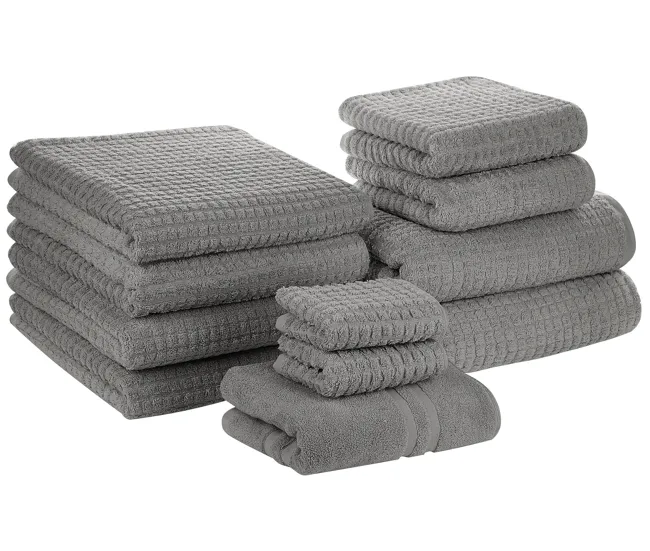 Bambú Ecológico Suave Conjunto de 11 toallas de algodón gris ATAI