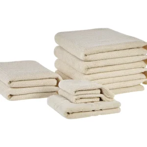 Bambú Ecológico Suave Conjunto de 9 toallas de algodón hueso ATIU
