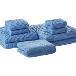 Bambú Ecológico Suave Conjunto de 9 toallas de algodón azul AREORA