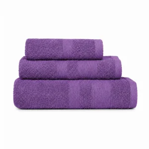 Bambú Ecológico Suave Pack 3 Toallas Malva (30x50cm, 50x100cm y 70x140cm) Donegal Collections