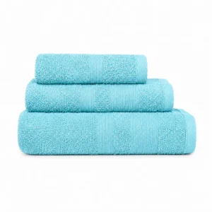 Bambú Ecológico Suave Pack 3 Toallas Turquesa (30x50cm, 50x100cm y 70x140cm) Donegal Collections