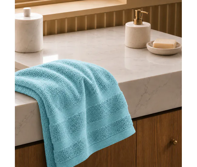 Bambú Ecológico Suave Pack 3 Toallas Turquesa (30x50cm, 50x100cm y 70x140cm) Donegal Collections