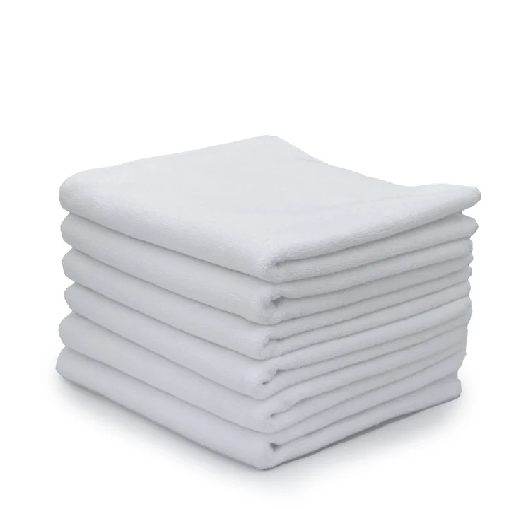 Bambú Ecológico Suave Tapete para Baño Blanco Liso de 50X75 Tapete Tipo Toalla de 300 gramos 100% Algodón, 30 piezas.
