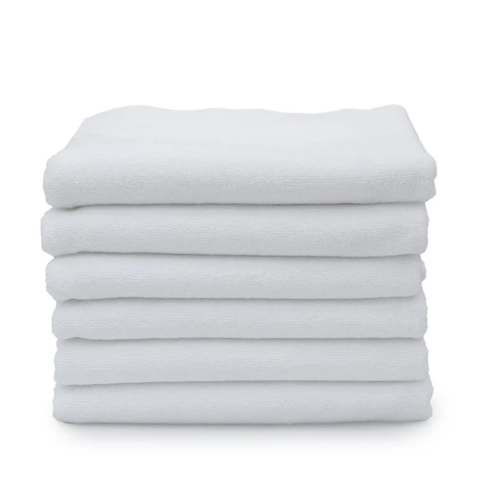 Bambú Ecológico Suave Tapete para Baño Blanco Liso de 50X75 Tapete Tipo Toalla de 300 gramos 100% Algodón, 30 piezas.