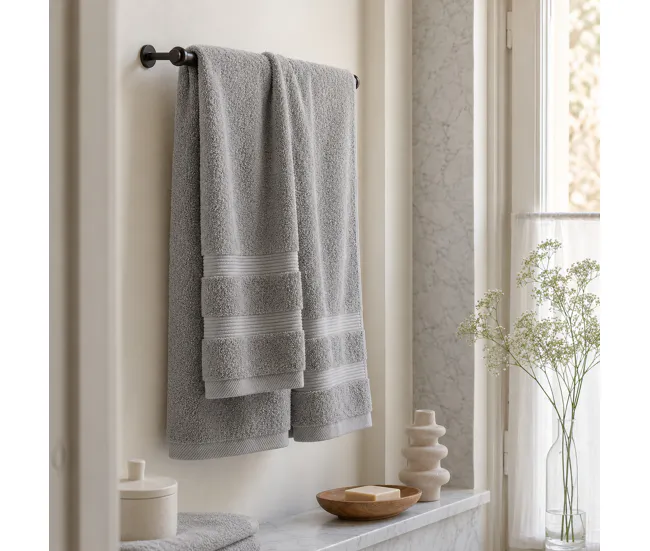 Bambú Ecológico Suave Toalla Ducha (70x140cm) Gris Donegal Collections