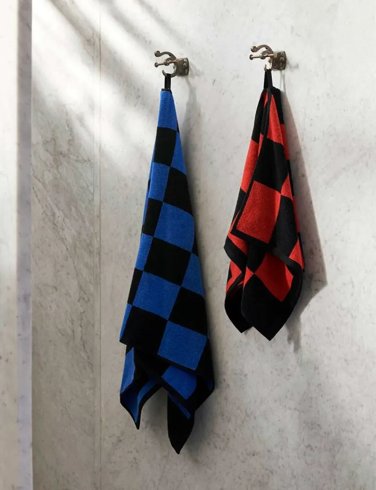 check bath towel con Borde Bordado