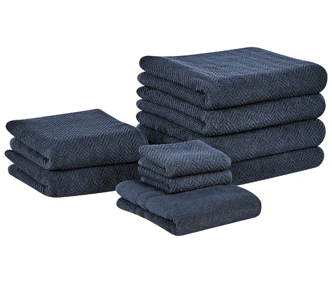 Conjunto de 9 toallas de algodón azul opaco MITIARO para Regalo de Hogar