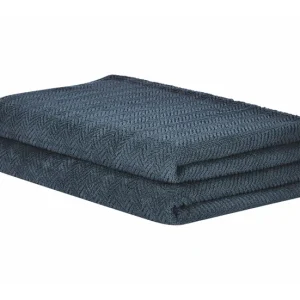 Conjunto de 2 toallas de algodón azul opaco MITIARO