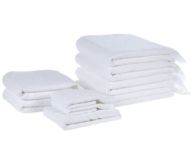 Conjunto de 9 toallas de algodón blanco ATIU en Blanco Hueso