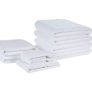 Conjunto de 9 toallas de algodón blanco ATIU en Blanco Hueso