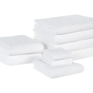 Conjunto de 9 toallas de algodón blanco MITIARO para Uso Diario