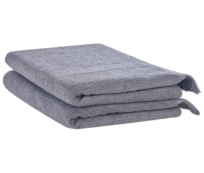 Conjunto de 2 toallas de algodón gris ATIU para Regalo de Hogar