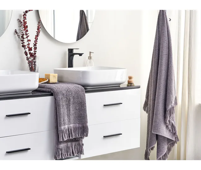 Conjunto de 2 toallas de algodón gris ATIU para Regalo de Hogar