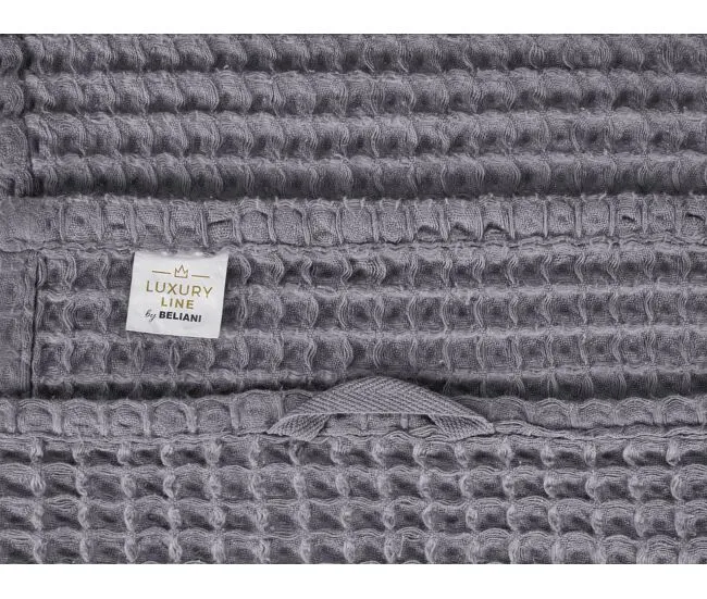 Conjunto de 4 toallas de algodón gris definido AREORA