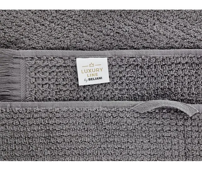 Conjunto de 2 toallas de algodón gris MITIARO con Capacidad de Absorción