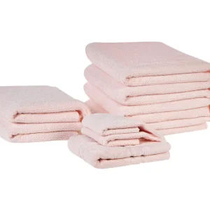 Conjunto de 9 toallas de algodón rosa pastel ATIU Toalla de Baño Individual