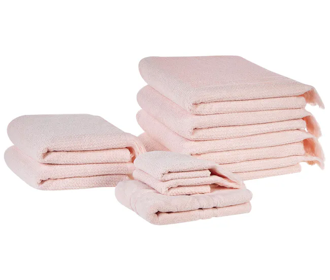 Conjunto de 9 toallas de algodón rosa pastel ATIU Toalla de Baño Individual