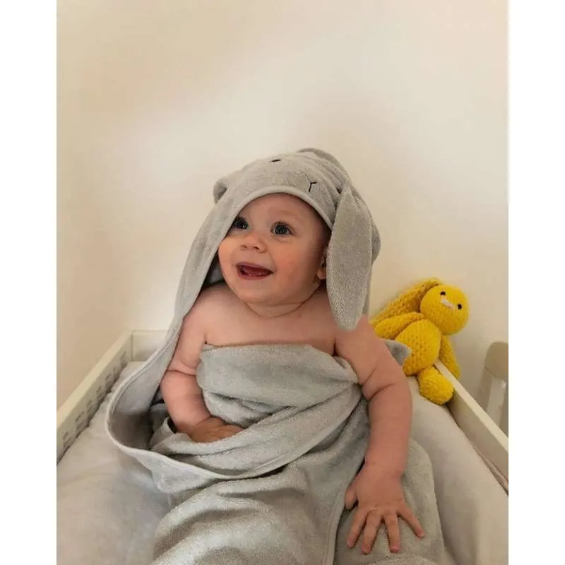 Liewood Albert Badehåndklæde m. Hætte - Bebé - Conejo - Dumbo Gris Toalla de Baño Individual