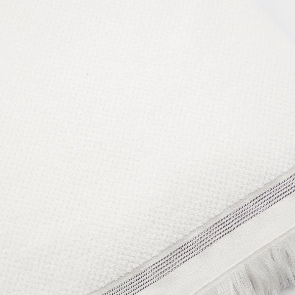 Meraki Toalla, 100x180 cm, blanco con rayas grises para Gimnasio
