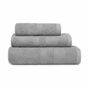 Pack 3 Toallas Gris (30x50cm, 50x100cm y 70x140cm) Donegal Collections Algodón 100%