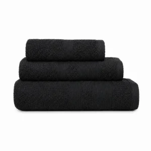 Pack 3 Toallas Negro (30x50cm, 50x100cm y 70x140cm) Donegal Collections | Alta Absorción y Suavidad