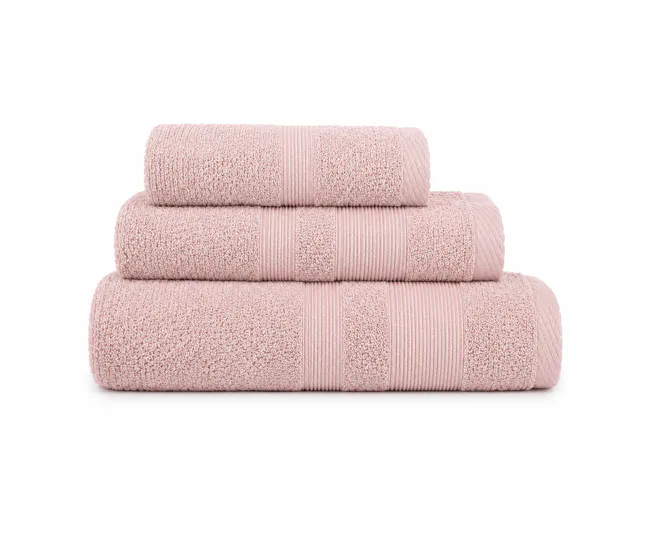 Pack 3 Toallas Rosa (30x50cm, 50x100cm y 70x140cm) Donegal Collections para Uso Diario