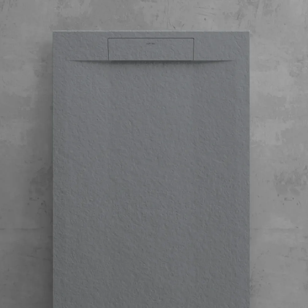 Piatto doccia resina modello Titano 70x90 cm grigio scuro effetto pietra