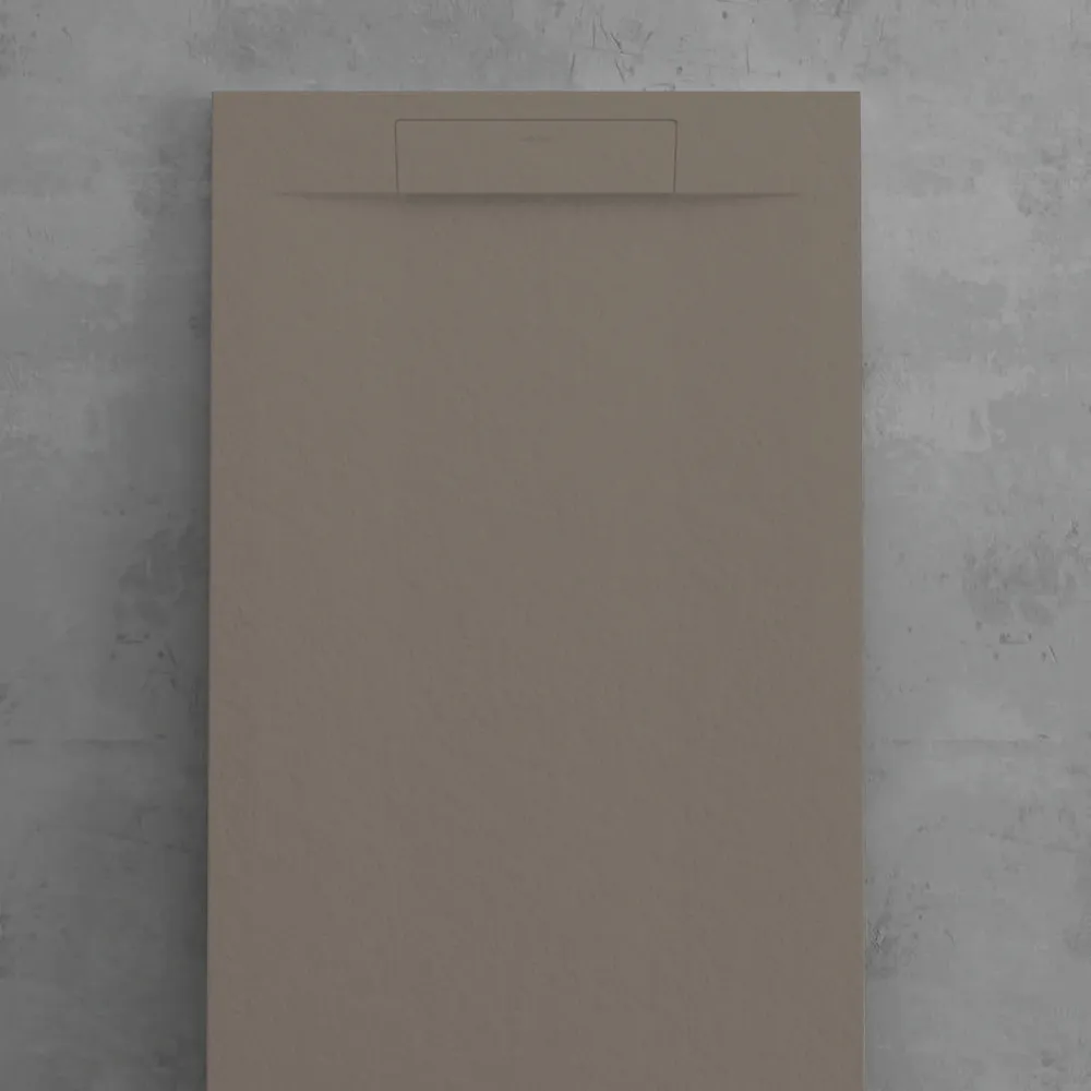 Piatto doccia resina modello Titano 80x90 cm taupe effetto pietra