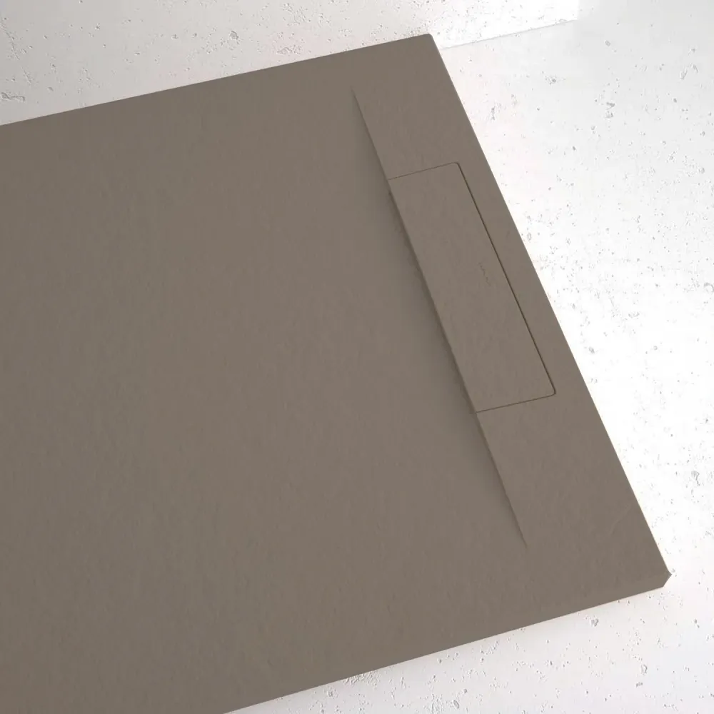 Piatto doccia resina modello Titano 90x120 cm taupe effetto pietra