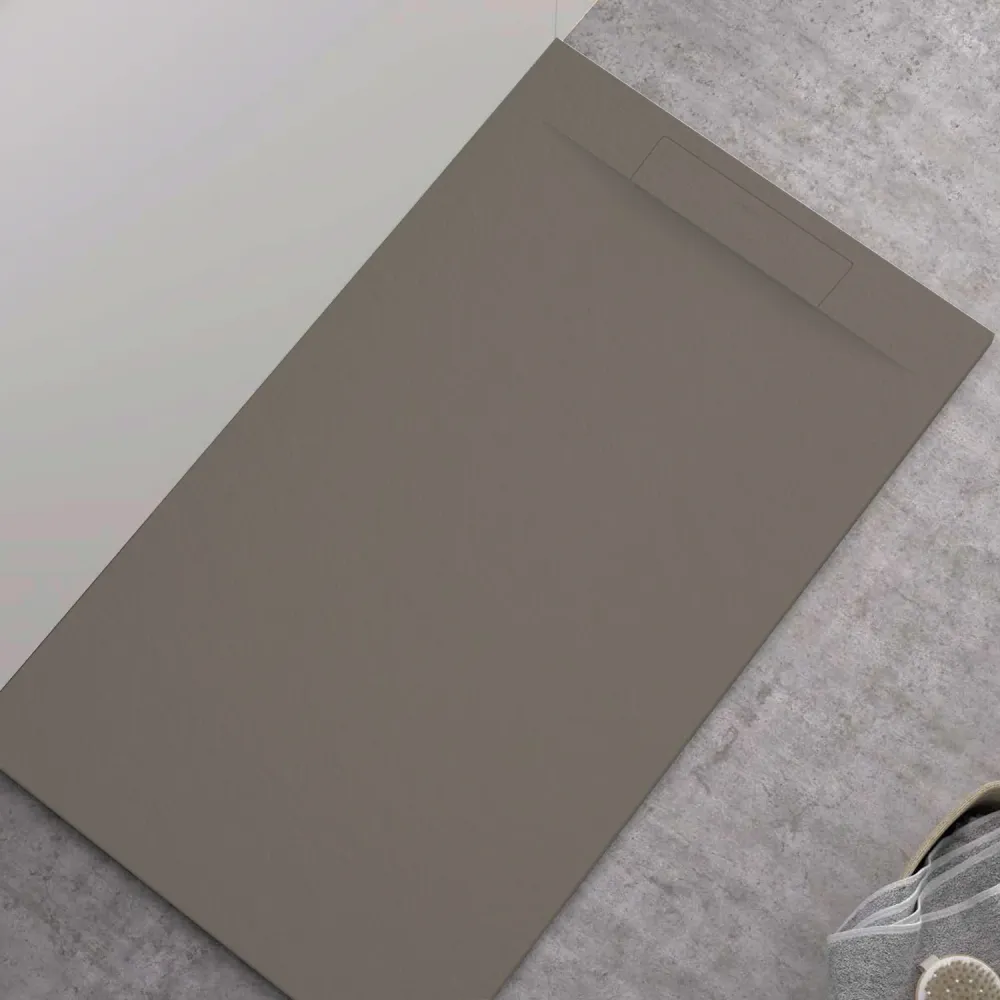 Piatto doccia resina modello Titano 90x140 cm taupe effetto pietra
