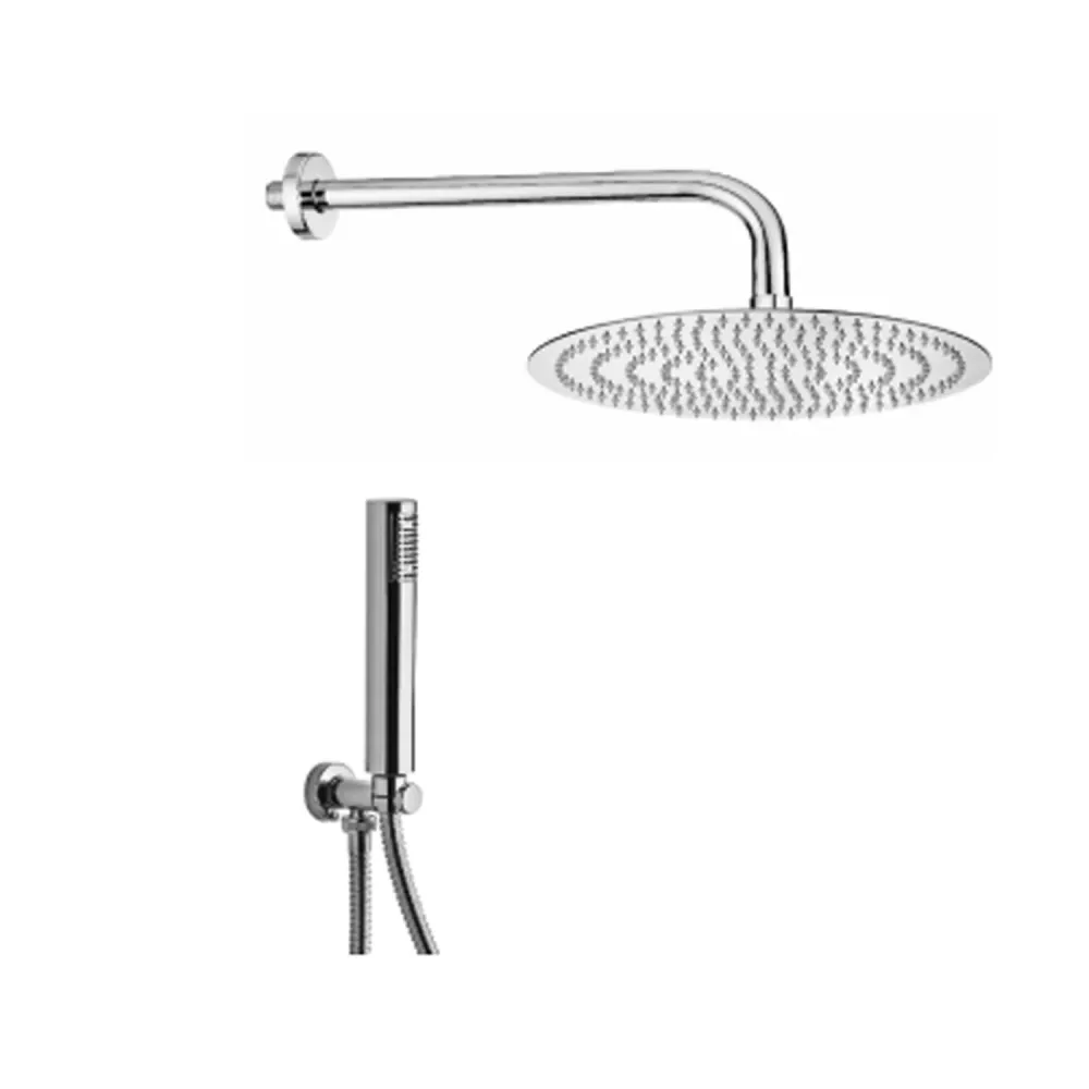 Set doccia con soffione tondo 20 cm e doccino cromato Collezione Preferente Shower
