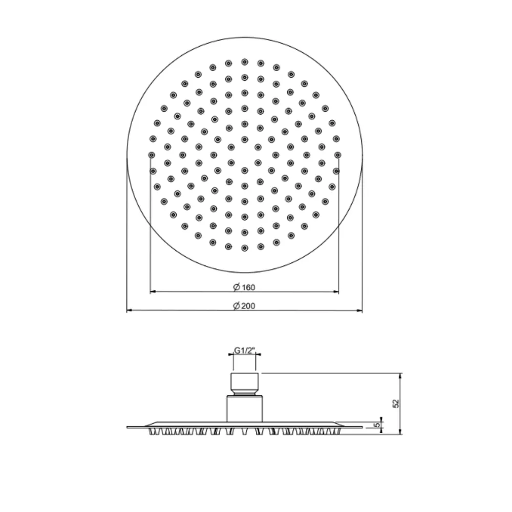 Set doccia con soffione tondo 20 cm e doccino cromato Collezione Preferente Shower