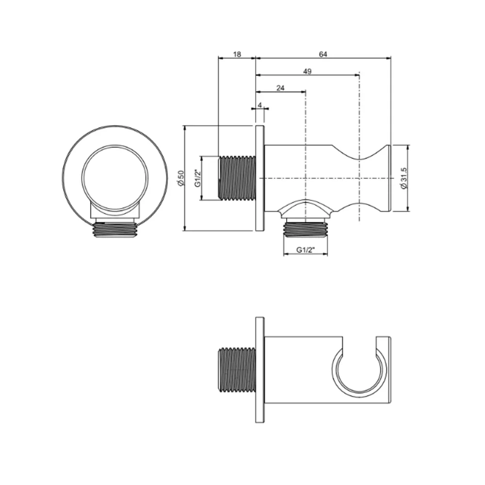 Set doccia con soffione tondo 20 cm e doccino cromato Collezione Preferente Shower