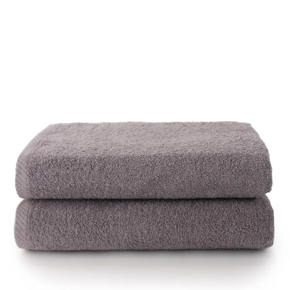 Set 2 Toallas baño (70x140) Gris - Conjunto de 4 Piezas