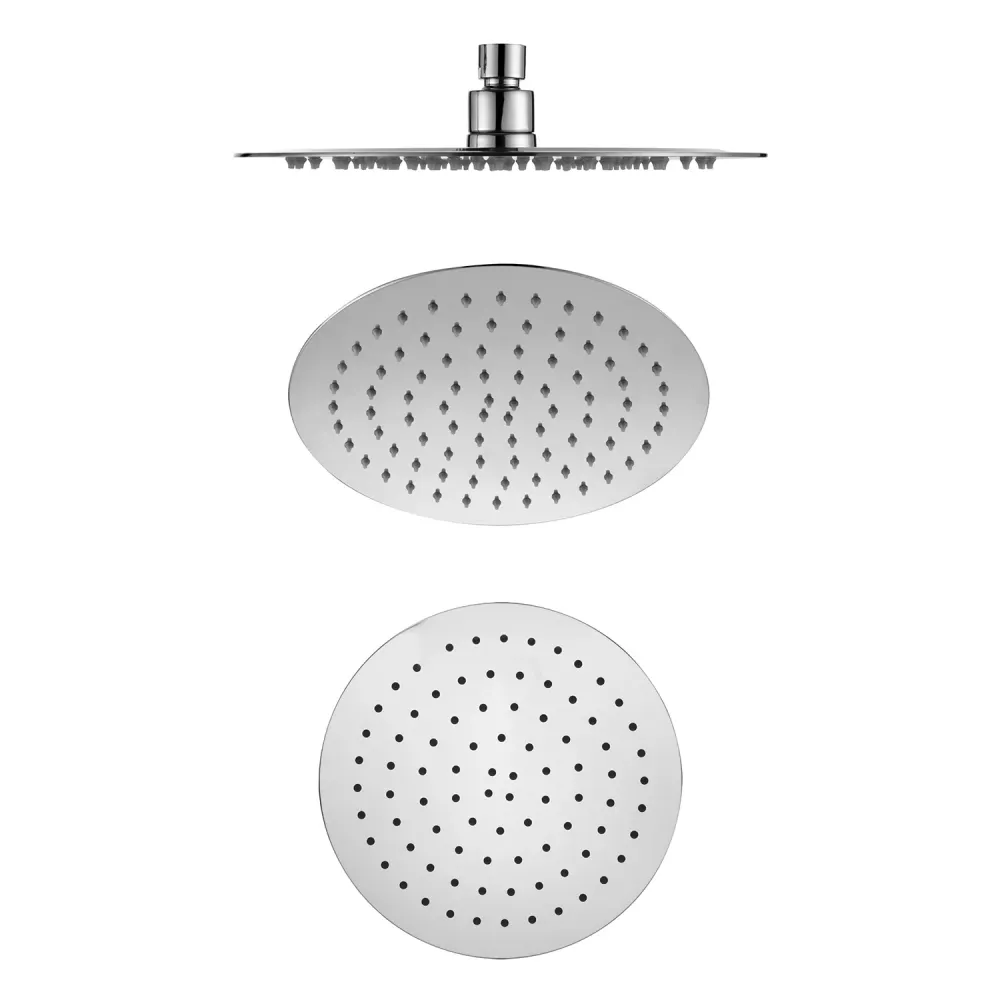 Soffione doccia tondo acciaio inox diametro 20 cm spessore 4 mm con braccio doccia
