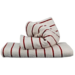 Toalla Alberca Rayas Superior Pack 2 Toallas Tinto Bco - Conjunto de 4 Piezas