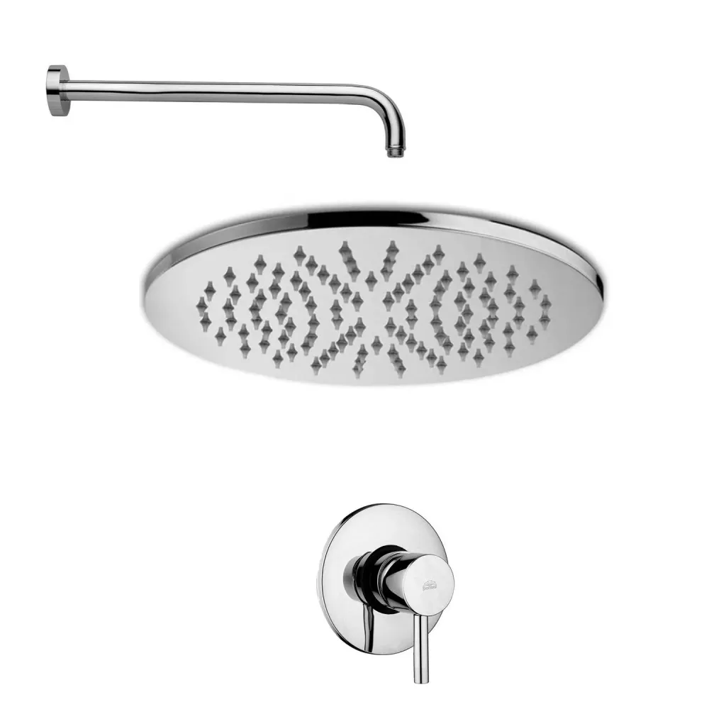Toalla de Baño Absorbente Set Soffione doccia torndo con braccio doccia tondo e miscelatore incasso Light cromo Paffoni