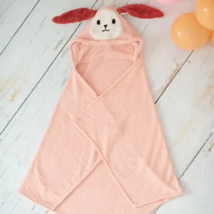 Toalla baño infantil conejo rosa Algodón 100%