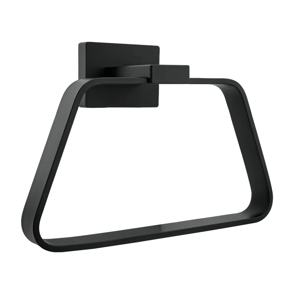 Toallero Aro Para Baño Aluminio Negro Mate Perla (Certificado de Calidad)