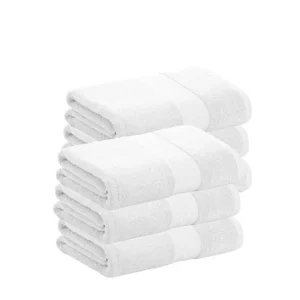 Bambú Ecológico Suave Pack 6 Toallas Blanco Lavabo de Algodón Donegal 50x100 cm Algodón 100% de 500gr/m2 de Calidad con Se...