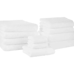 Conjunto de 11 toallas de algodón blanco AREORA Toalla de Baño Individual