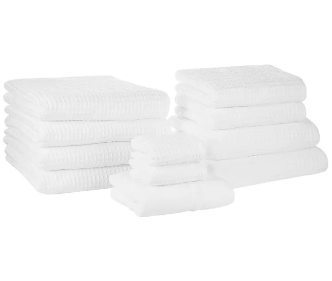 Conjunto de 11 toallas de algodón blanco AREORA Toalla de Baño Individual