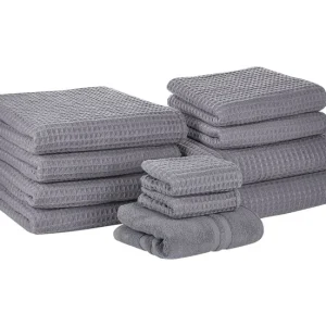Conjunto de 11 toallas de algodón gris nítido AREORA para Uso Diario