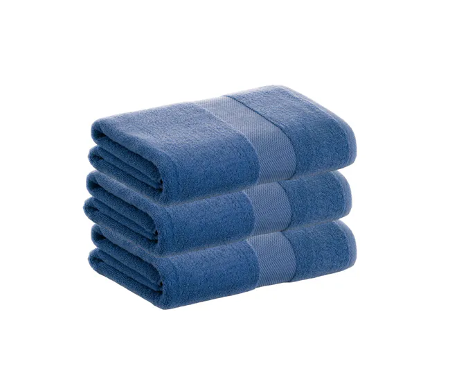 Pack 3 Toallas Azul Ducha de Algodón Donegal 70x140 cm Algodón 100% de 500gr/m2 de Calidad con Secado extra-rápido y de te...