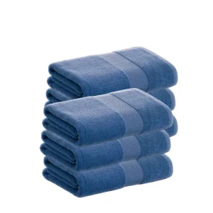 Pack 6 Toallas Azul Lavabo de Algodón Donegal 50x100 cm Algodón 100% de 500gr/m2 de Calidad con Secado extra-rápido y de t...