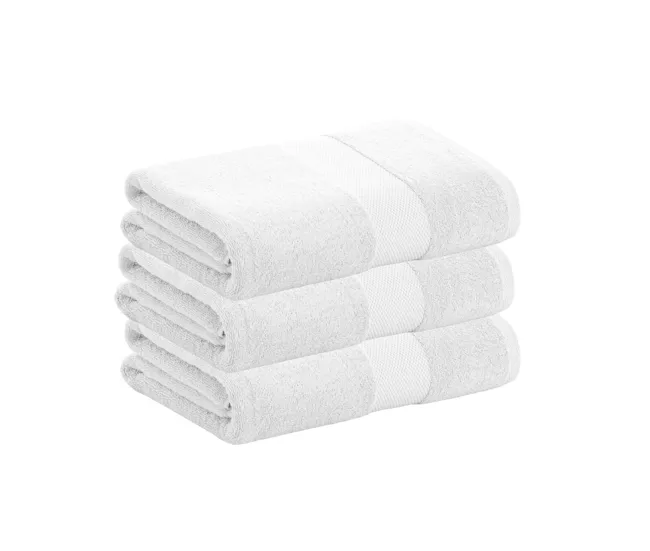 Pack 3 Toallas Blanco Ducha de Algodón Donegal 70x140 cm Algodón 100% de 500gr/m2 de Calidad con Secado extra-rápido y de...