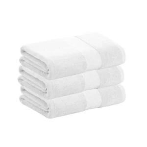 Pack 3 Toallas Blanco Ducha de Algodón Donegal 70x140 cm Algodón 100% de 500gr/m2 de Calidad con Secado extra-rápido y de...