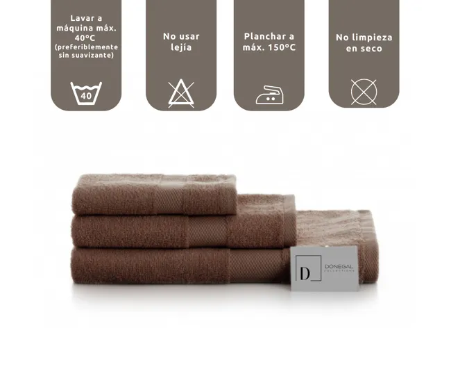 Pack 3 Toallas Blanco Ducha de Algodón Donegal 70x140 cm Algodón 100% de 500gr/m2 de Calidad con Secado extra-rápido y de...