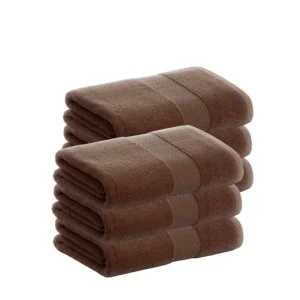 Pack 6 Toallas Chocolate Tocador de Algodón Donegal 30x50 cm Algodón 100% de 500gr/m2 de Calidad con Secado extra-rápido y...